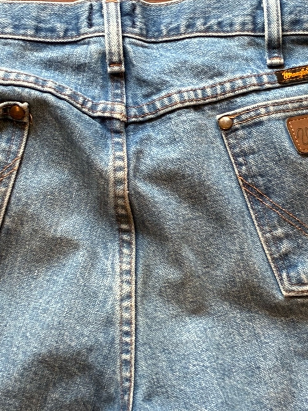 Wrangler 47MWZ Regular Fit Jeans 38x32 Vintage Fade Western Cowboy Denim USA - Picture 9 of 14